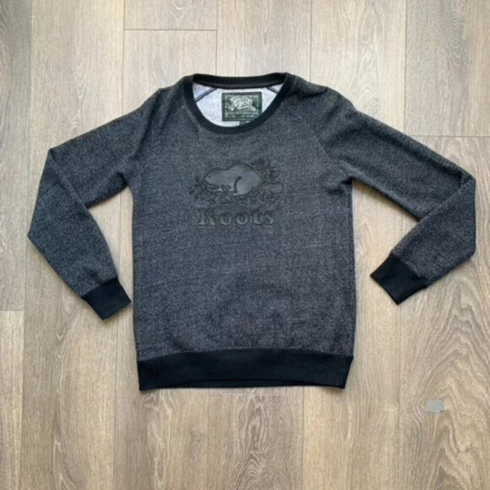 Y2K Roots Women’s Sweatshirt Leather Beaver logo Navy blue Pepper Size S 2000s - Picture 6 of 15